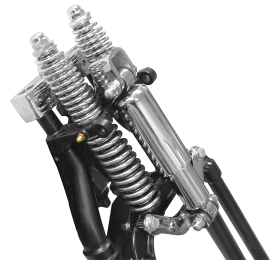 Mid-USA Springer Ride Control Shock Kit For Vintage Style Springers - Chrome mounting hardware.