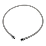 Two Goodridge Universal AN-Type Brake Lines—one silver, one black—with stainless steel braided hoses and threaded connectors are coiled together on a white background, suitable for hydraulic and brake fluid applications.