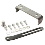 The TC Bros. Rigid Seat Mount Kit includes five bolts, five washers, one nut, and a slotted metal strip—ideal for customizing Sportster hardtails. All TC Bros. components are shown neatly organized on a white background.
