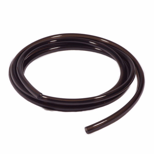 Four coils of Moto Iron® 1/4" Fuel Line tubing in black, blue, clear, and red are shown with "1/4\" ID" text, highlighting premium polyurethane fuel line made in the USA.