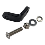 Two TC Bros. Springer Headlight Mounting Brackets with screws, washers, and nuts are shown on a white background. A partial view of a TC Bros. Springer Headlight Mounting Bracket and a motorcycle handlebar mirror appear in the lower right corner.