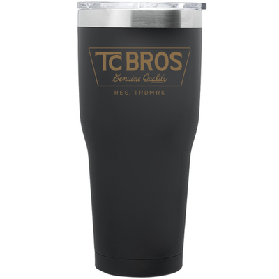 TC Bros. 30 oz. Stainless Steel Tumbler - Black (gold logo)