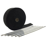 A roll of TC Bros. 50ft Black Header Wrap 2 in wide (Includes locking ties) with a pair of scissors.